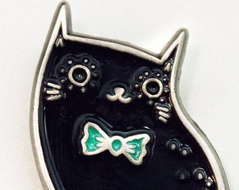 Best gifts for teens — BLACK CAT PIN Enamel — Yami Kawaii Pin — teen girl gifts — feminist pin — gift ideas teens — Black Cat Jewelry