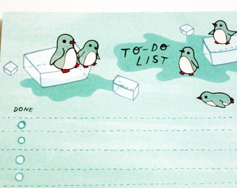 Penguin To DO LIST — Cute Desk Accessories — Teacher Gifts — Cute School Supplies — Student Planner — Cute Office Supplies — Student Gifts