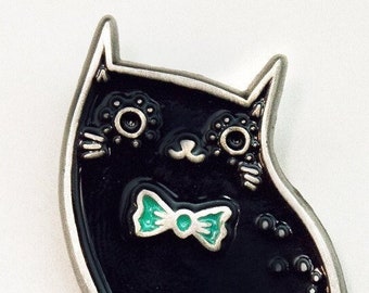 Halloween Jewelry Women — Black Cat Gifts — Kawaii Goth Accessories — Enamel pin Halloween — Pastel Goth Pins — Halloween Gifts — Witch Gift