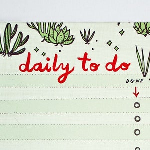 DAILY TO DO list notepad – Succulent lover gift – Adorable Gifts For Plant Lovers – Mother Day Gift – Succulent Notepad / Cactus Notepad