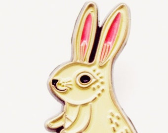 Cute BUNNY PIN / rabbit brooch -- bunny enamel pin rabbit pin -- pet bunny jewelry -- rabbit jewelry -- animal lover gift -- collar pin soft