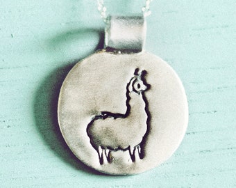 ALPACA necklace, Llama jewelry, Handmade Silver Animal Necklace for Women, Alpaca jewelry, llama necklace, sterling silver animal jewelry