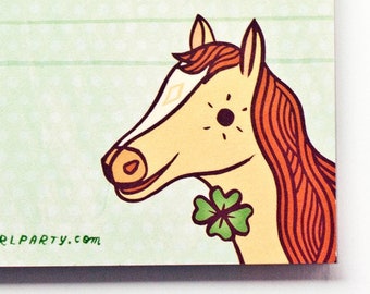 Cadeaux horse girl — Bloc-notes de papeterie — Cadeaux de poney pour filles — Cadeau pour les filles amoureuses de chevaux — Papeterie de cheval chanceux — Cadeaux de cheval pour enfants