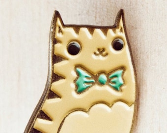 Cute enamel pin CAT lapel pin -- Cat Enamel Collar Pin -- Cute Gift. Cat Jewelry. Kawaii Kitty Enamel Pin Badge. Cat Lover Gift