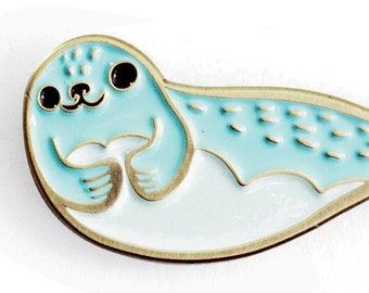 Cute Enamel Pin -- SEAL PIN -- cloisonné lapel pin - animal pin // Animal enamel pin - seal enamel pin cute sea lion pin -- Ocean enamel pin