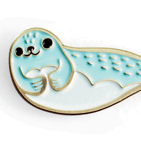 Cute Enamel Pin -- SEAL PIN -- cloisonné lapel pin - animal pin // Animal enamel pin - seal enamel pin cute sea lion pin -- Ocean enamel pin