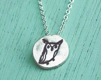 Dainty Necklace — Tiny Owl Necklace — Animal Jewelry — Owl Pendant — Nonbinary Jewelry — Great Horned Owl Jewelry — Animal Gifts Non Binary.
