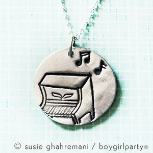 Handmade PIANO Pendant necklace, birthday gift for her, music jewelry, sterling silver necklace, music gift for musician, piano necklace