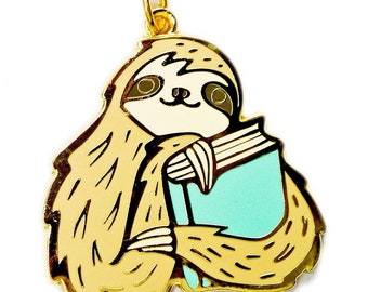 Bookish Gifts for Women — SLOTH KEYCHAIN — Book Gifts — Bookworm Gifts for Book Lover — Teenage Girl Gift Exchange Ideas — Book Club Gift