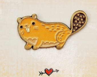 Broche de esmalte BEAVER -- presentes para castores do serviço florestal -- marmota -- joias para castores ocupados -- broches de animais fofos -- broche de lapela com emblema para festa de menino e menina