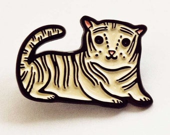 Enamel pins — WHITE TIGER lapel pin — tiger pins — tiger enamel pin gifts — Cute Pins for Backpacks — Zoo animal enamel lapel pins