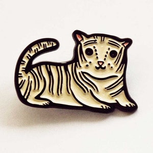 Enamel pins — WHITE TIGER lapel pin — tiger pins — tiger enamel pin gifts — Cute Pins for Backpacks — Zoo animal enamel lapel pins