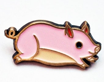 Enamel pin PIG PIN -- teacup pig enamel pin -- pink pig pins / pig jewelry enamel pins, pig lapel pin, cute pig pin, backpack pins pig gifts