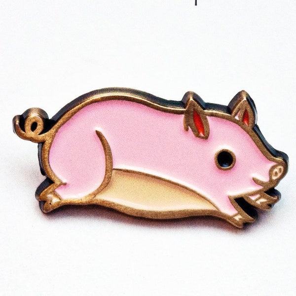 Enamel pin PIG PIN — teacup pig enamel pin -- pink pig pins / pig jewelry enamel pins, pig lapel pin, cute pig pin, backpack pins pig gifts