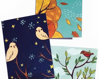 Bird GREETING CARDS set of blank note cards, bird notecards, blank cards, blank notecards, grandmother gift, bird cards, all occasion cards