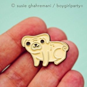 Cute Dog Enamel Pin Pug Brooch funny pug pin cute pug enamel pin kawaii pug pin badge Etsy Cute Pin Brooches image 1