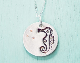 Unique Jewelry for Women — SEAHORSE — Handmade Necklaces for Women — sterling silver pendant necklace, Dainty beach necklace — Ocean Jewelry