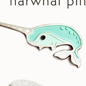 Animal Enamel Pin, NARWHAL jewelry. Narwhal enamel pin – Teen girl gifts – Kawaii Animal Lapel Pins – Boygirlparty