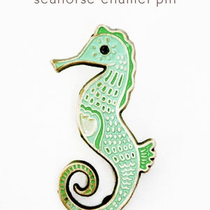 Seahorse ENAMEL PIN – Cloisonne Brooch – Seahorse Jewelry – Mermaid Gifts for Women – Brooch pins for women – Seahorse Gift Seahorse Pin
