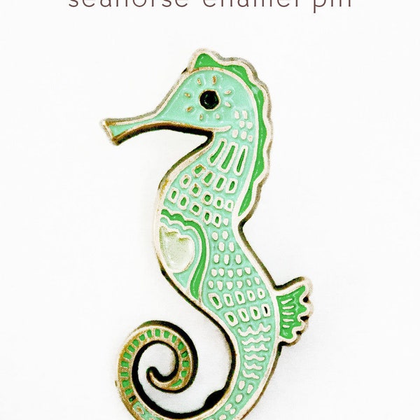 Seahorse ENAMEL PIN – Cloisonne Brooch – Seahorse Jewelry – Mermaid Gifts for Women – Brooch pins for women – Seahorse Gift Seahorse Pin.