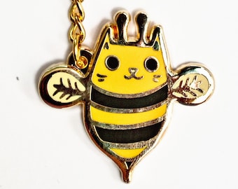 Bee Keychain — Just Because Gifts — Cat Keychain — Funny Keychain — Daycare teacher gift — Kawaii Keychains for Women — Mother Day Gift