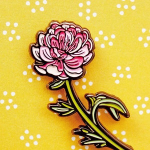 PEONY pin — flower enamel pin jewelry — Gift for Her — Plant Pin Peony Jewelry — Nature Inspired Gardening gift for women peony brooch