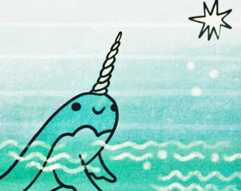 Kawaii Stationary — Narwhal Notepad — Eco stationery — Aesthetic Notepad — Room decor aesthetic teen girls — Cute memo pad — Cute Gifts