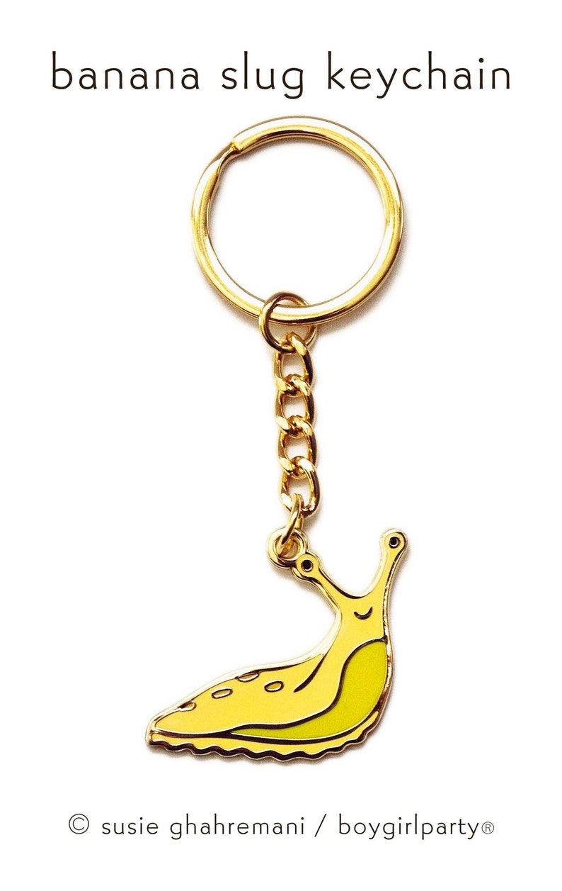 Cute Aesthetic Keychain Charms - Banana Slug Keychains by boygirlparty