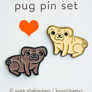 Cute Dog Enamel Pin Pug Brooch funny pug pin cute pug enamel pin kawaii pug pin badge Etsy Cute Pin Brooches image 5