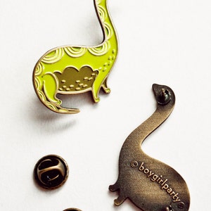 Cute Dinosaur ENAMEL PIN Chartreuse Soft Enamel Pins Loch Ness Monster ...
