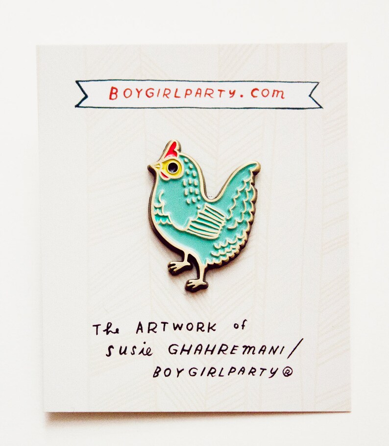CHICKEN enamel pin chicken pin, backyard chickens, brooch pins, chicken jewelry, backpack pins, blue gift for her, chicken gifts image 4
