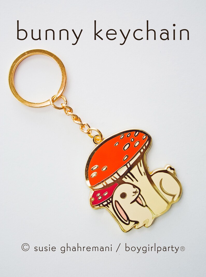 Cottagecore Keychain Kawaii Mushroom / Bunny Keychain Cute Etsy