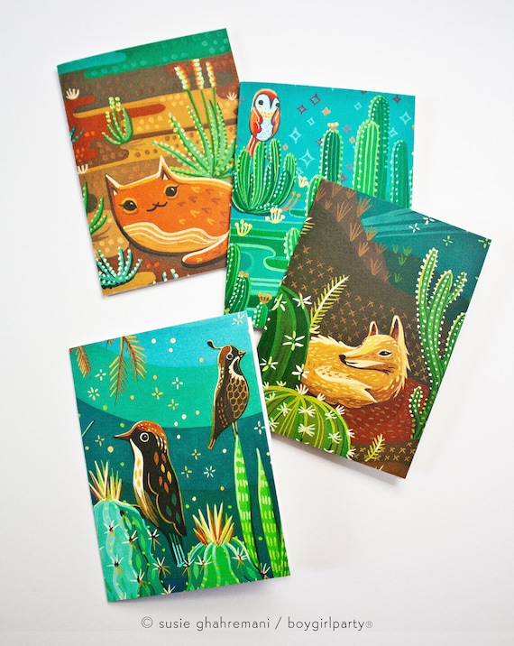 Succulent Cards / Plant Notecard Set — Unique Cards — Gift for Plant Lover — Assorted Blank Cards with Envelopes — Palm Springs Notecard Set