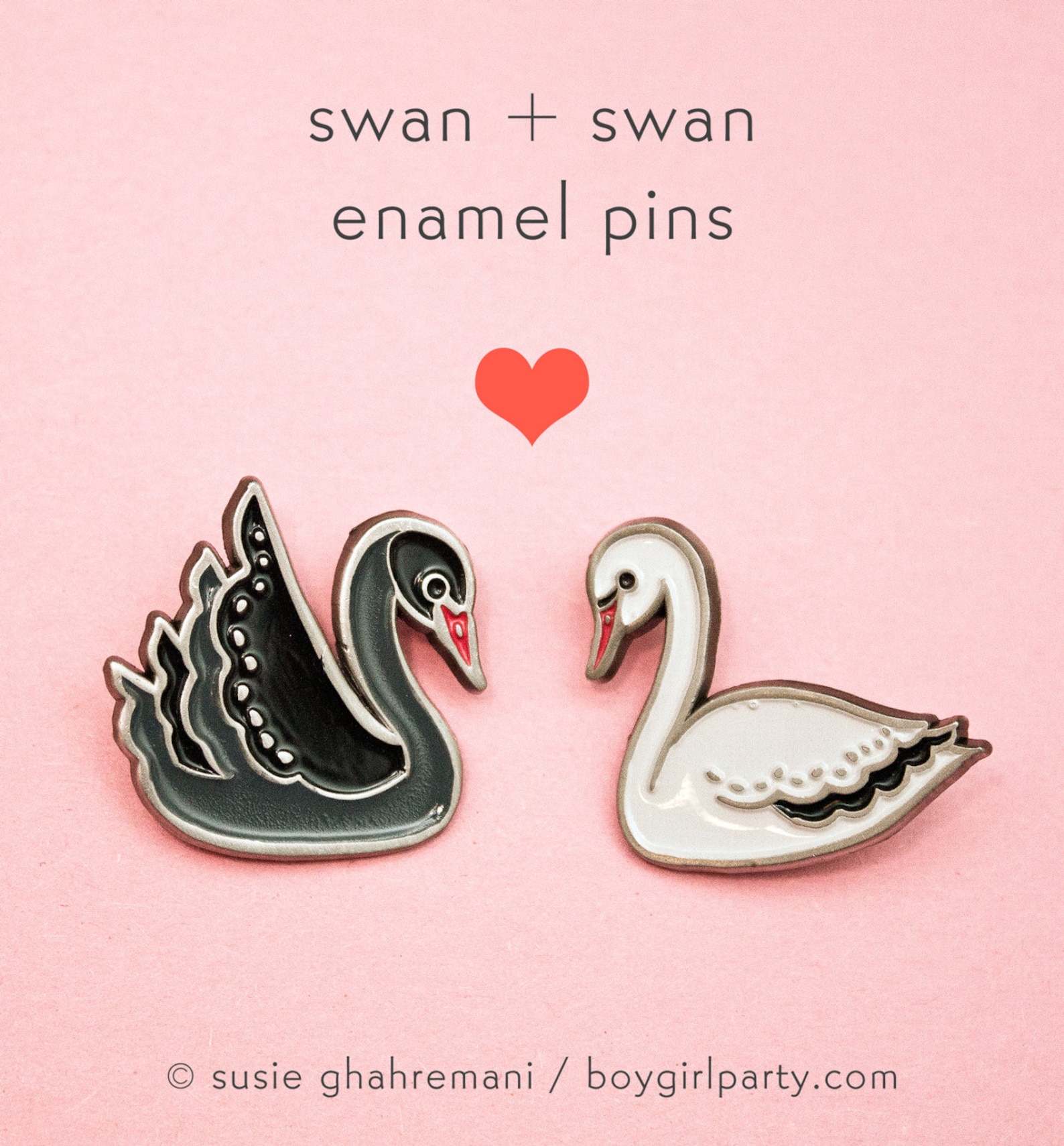 Best Friend gift ENAMEL PIN SET Swan pins Swan enamel pins Etsy