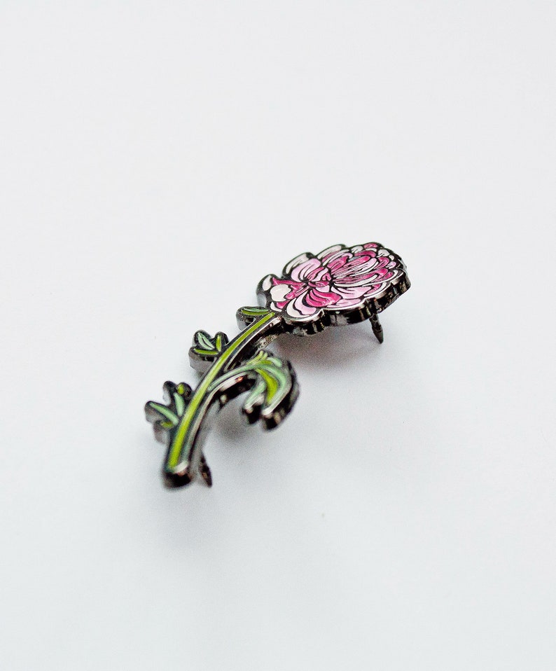PEONY pin flower enamel pin jewelry Gift for Her Plant Pin Peony Jewelry Nature Inspired Gardening gift for women peony brooch image 4