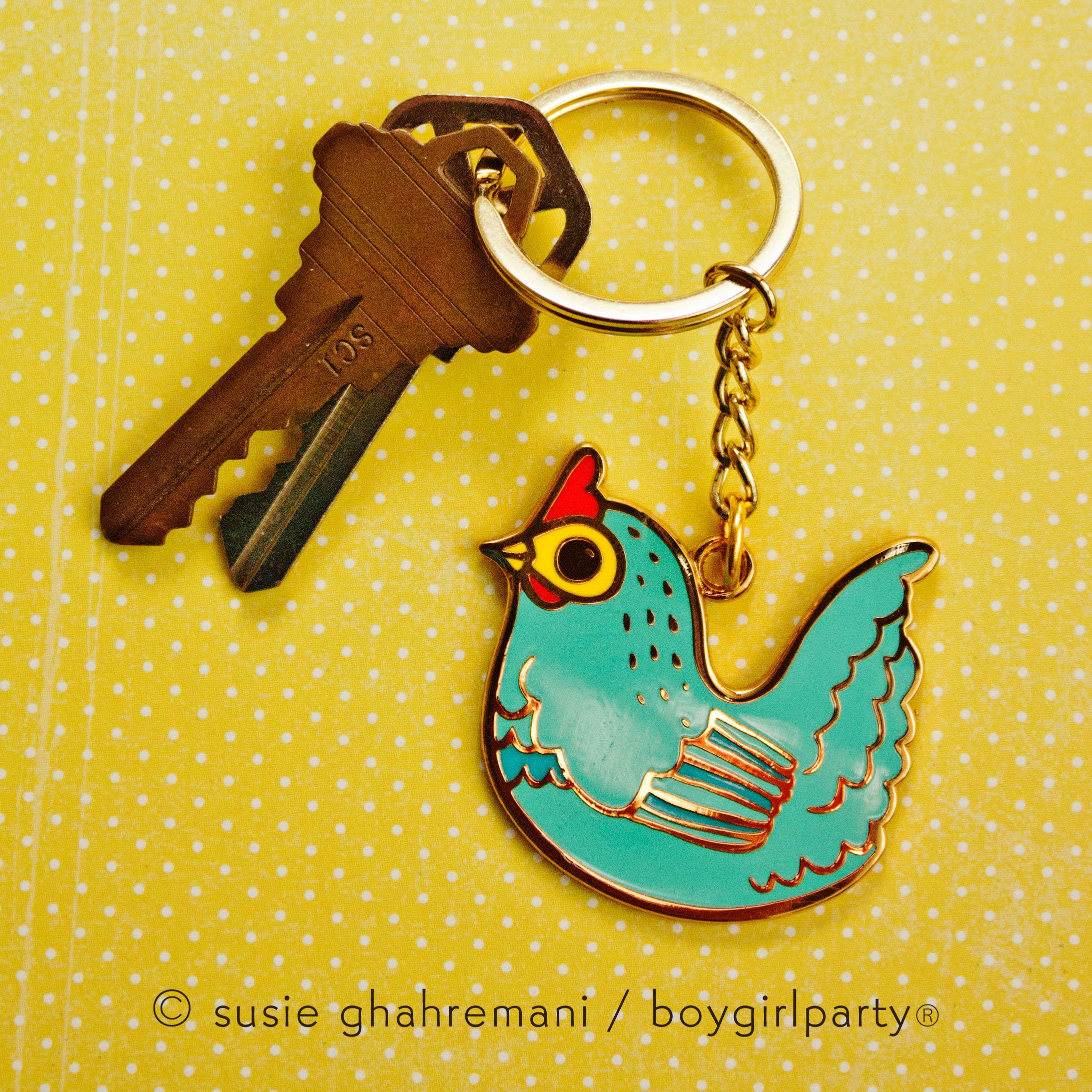 Enamel Keychain Cute Chicken Keychain Metal Key Chain by Etsy