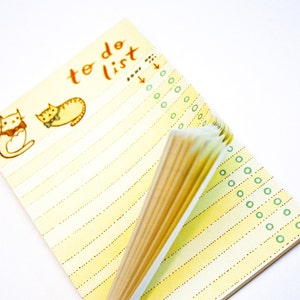 Kawaii Cat To Do List Notepad - Office Gifts - Cat Office Supplies - Kawaii Notepad - Unique Gift for Cat Lover - To-Do List Cat Notepad image 2