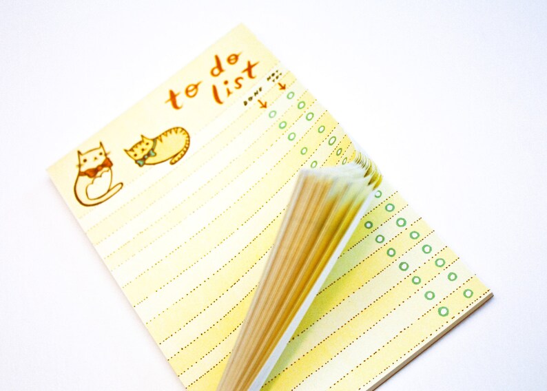 Kawaii Cat To Do List Notepad - Office Gifts - Cat Office Supplies - Kawaii Notepad - Unique Gift for Cat Lover - To-Do List Cat Notepad image 2