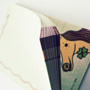 Op de afbeelding: Een gesloten boek met een kleurrijke illustratie van een cartoondier op de omslag. Het boek is gebonden met een dikke rug en heeft een witte achtergrond.