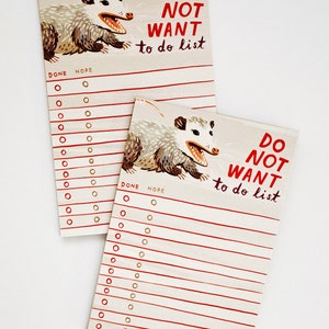 Funny Gift for Friends Opossum To Do List Notepad Funny Gifts for Him Possum Gifts Christmas gifts for coworkers image 2