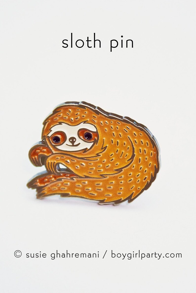 SLOTH GIFTS — Enamel Pin — Boyfriend Gifts — Cute Sloth Pin — Sloth Gift for Him — Sloth Stocking Stuffers — Sloth Enamel Pins gifts for men 