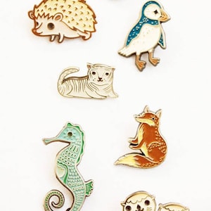 SEA OTTER PIN Otters Holding Hands Enamel Pin Otter Jewelry otter lapel pin otter enamel pin cute otters pin cute pin image 8