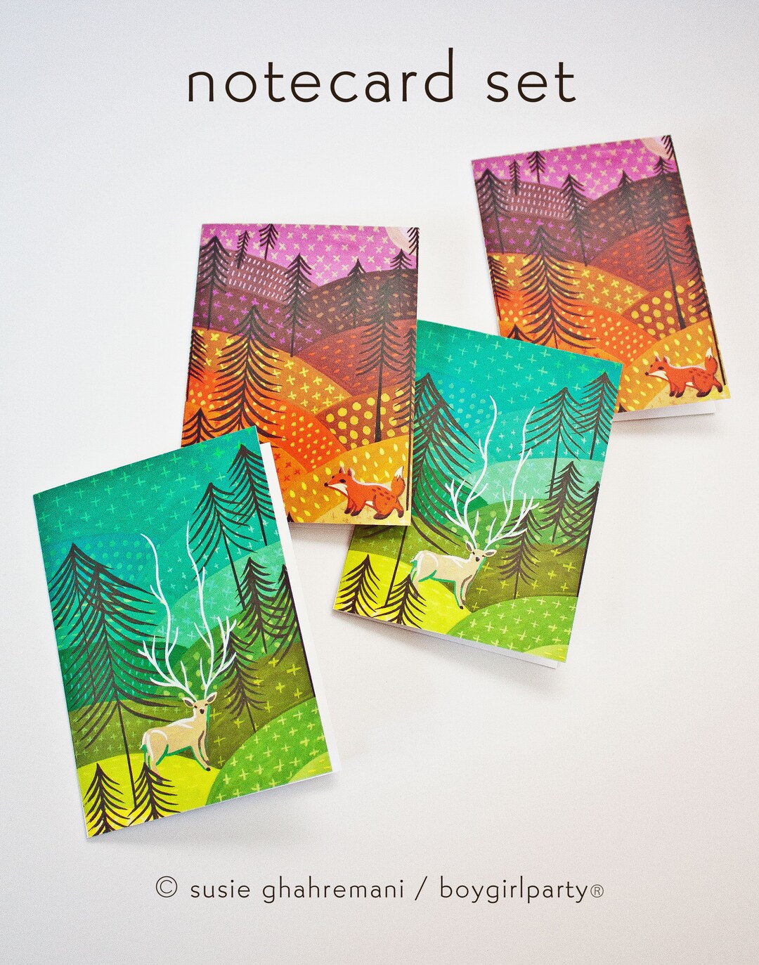 Illustrated Notecard Set – blank Note Cards // Handmade Cards With ...