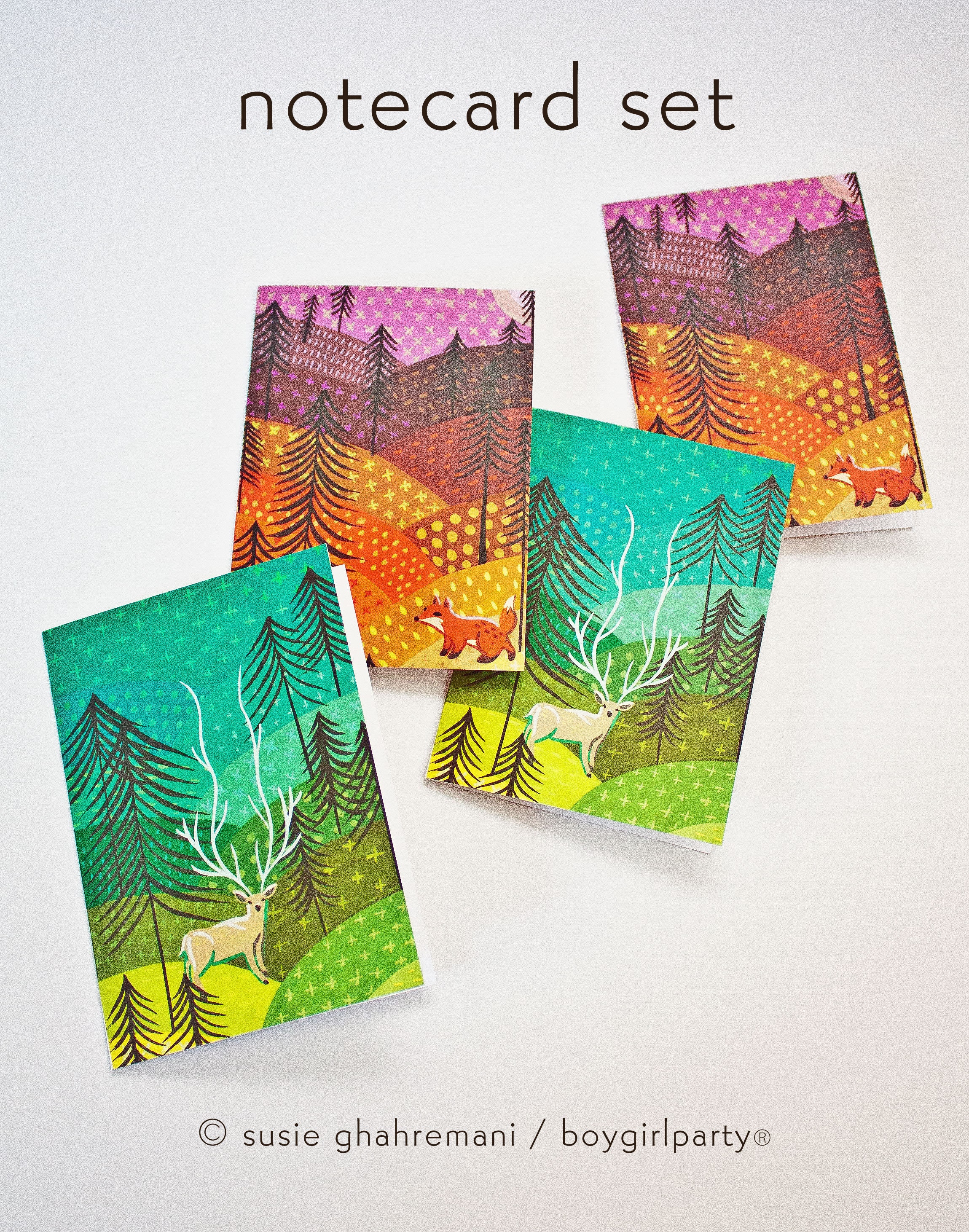 Illustrated Notecard Set – blank Note Cards // Handmade Cards With ...