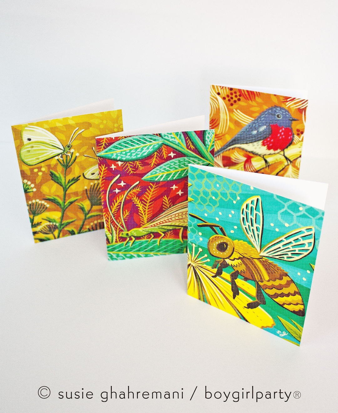 Botanical Note Cards – pollinator Art Notecards With Envelopes – blank ...