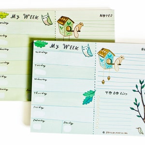 Undated 2024 Weekly Planner NOTEPAD Monday Start 2024 blank calendar Monday to Sunday Kids Daily Planner Pad Kids School Planner image 6