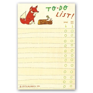 TO DO NOTEPAD inspirational gift for her to do list fox notepad girlfriend mindfulness gift bujo daily planner graduation gift image 4