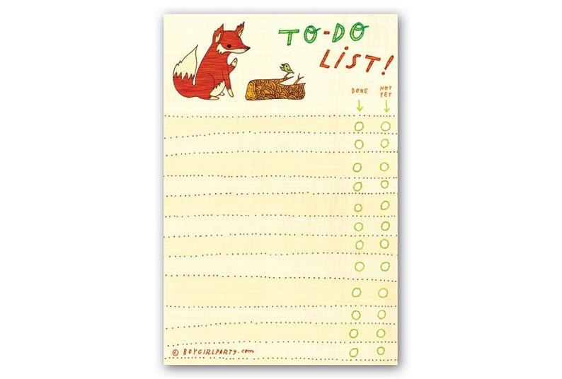 TO DO NOTEPAD inspirational gift for her to do list fox notepad girlfriend mindfulness gift bujo daily planner graduation gift image 4