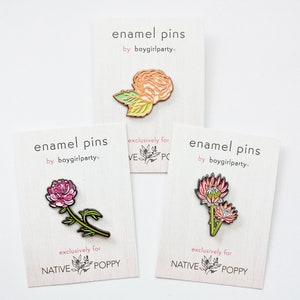 PEONY pin flower enamel pin jewelry Gift for Her Plant Pin Peony Jewelry Nature Inspired Gardening gift for women peony brooch image 5