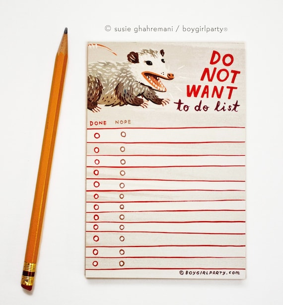 Funny Gift for Friends — Opossum To Do List Notepad — Funny Gifts for Him — Possum Gifts — Christmas gifts for coworkers